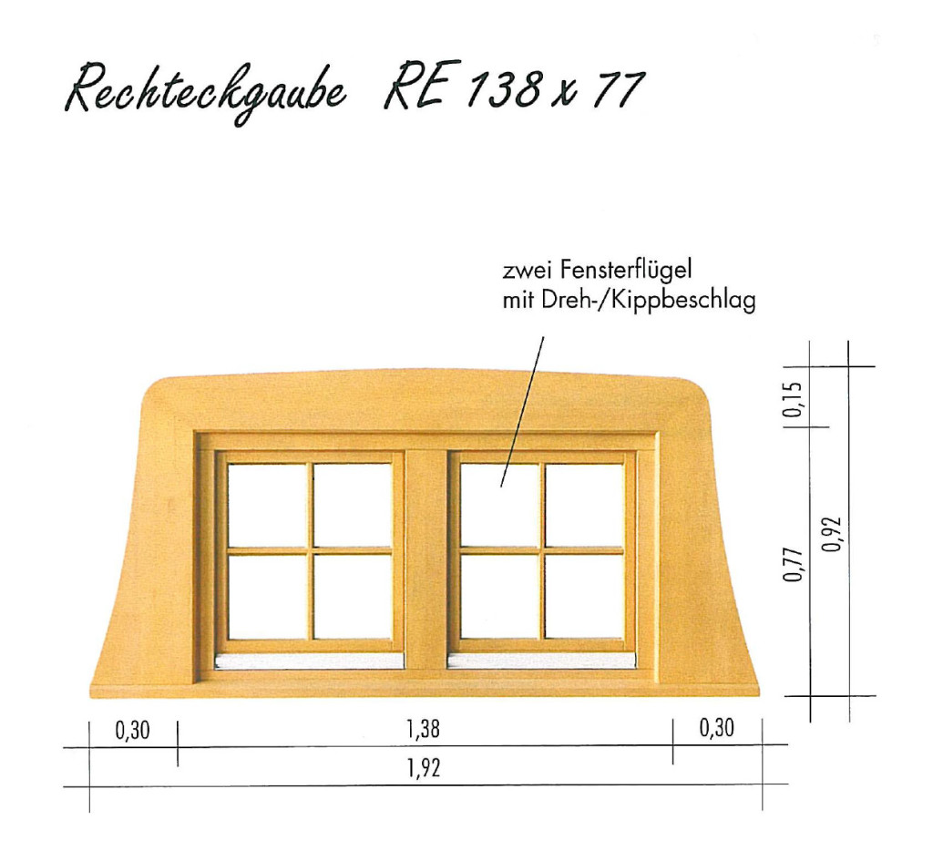 Rechteckgaube RE 138x77